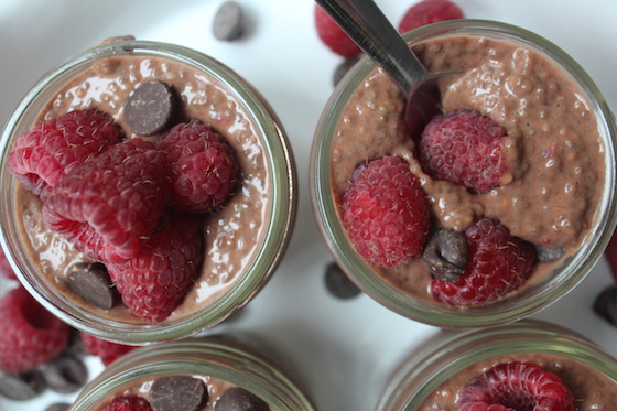 Chocolate Raspberry Chia Seed Pudding + recipe | Glitter & Grace Blog #chocolate #raspberry #chia #vegan